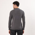 Grey Knitted Polo Sweatshirt