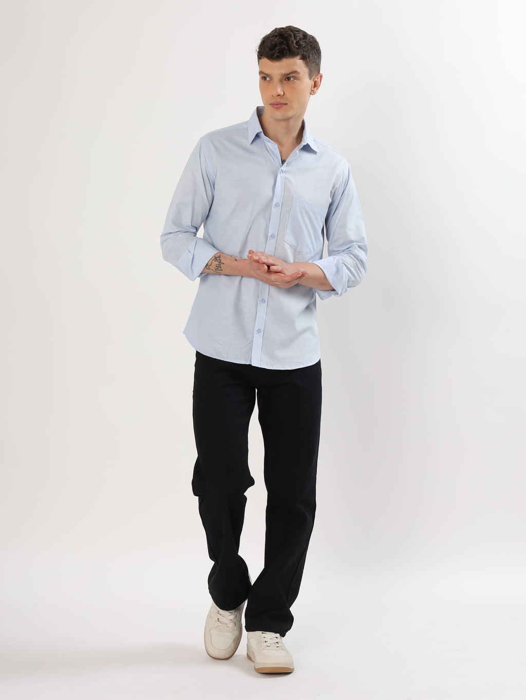 Sky Blue Cotton Linen Shirt