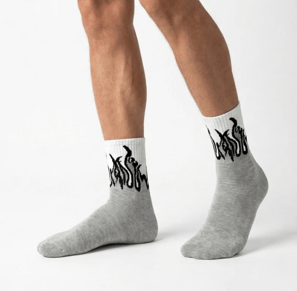 Grey Smoked Blaze™ Socks | Full Length