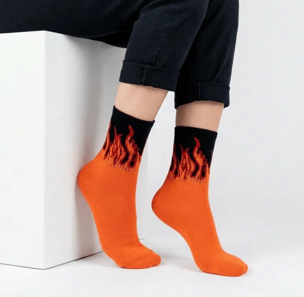 Orange Smoked Blaze™ Socks | Full Length