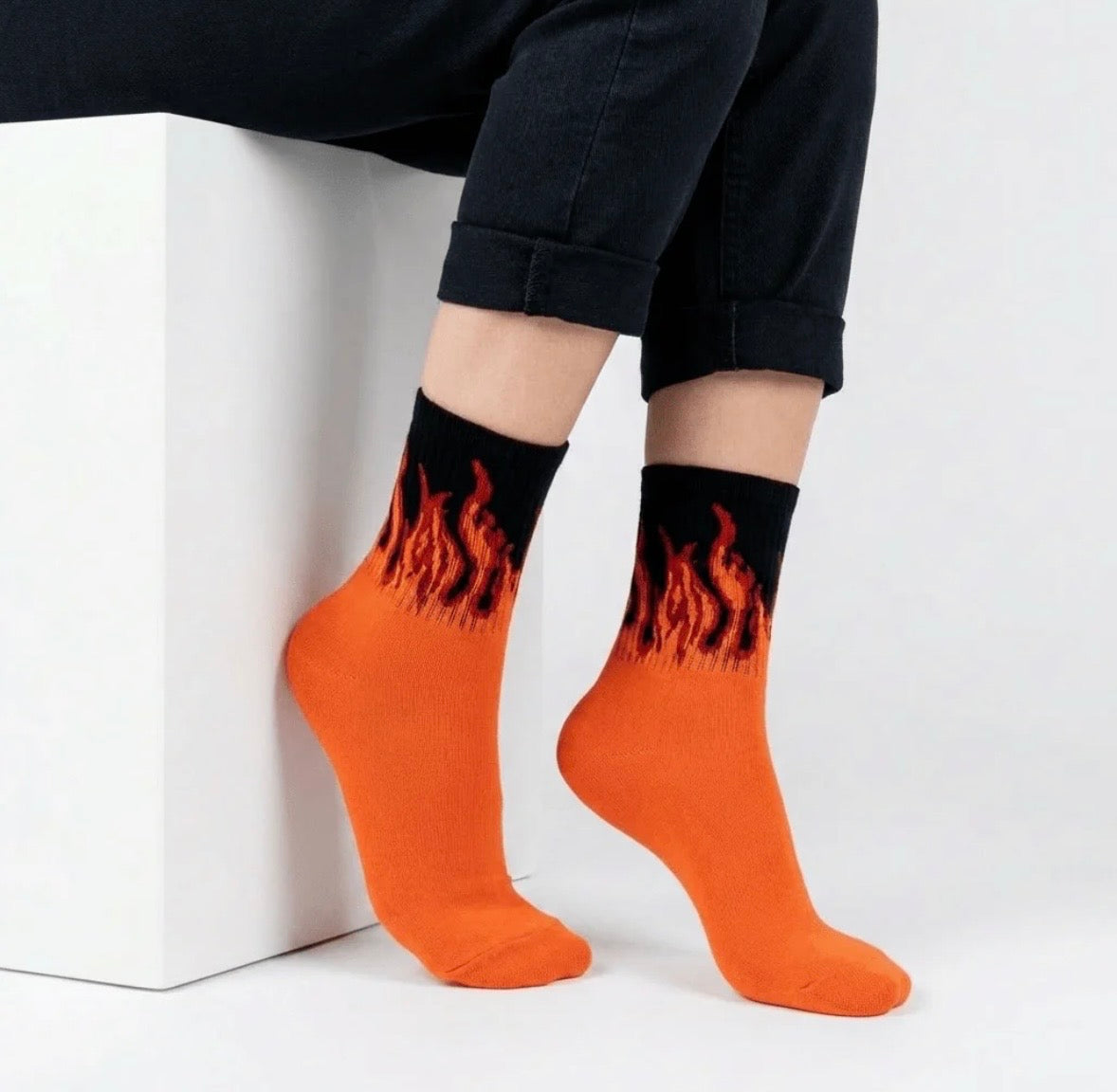 Orange Smoked Blaze™ Socks | Full Length