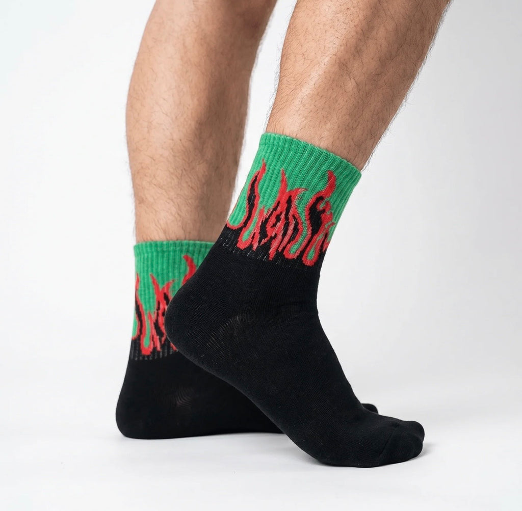 Green Smoked Blaze™ Socks | Full Length