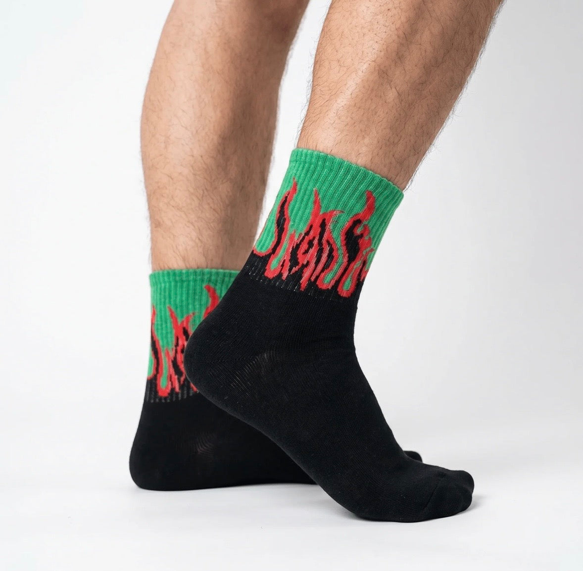 Green Smoked Blaze™ Socks | Full Length