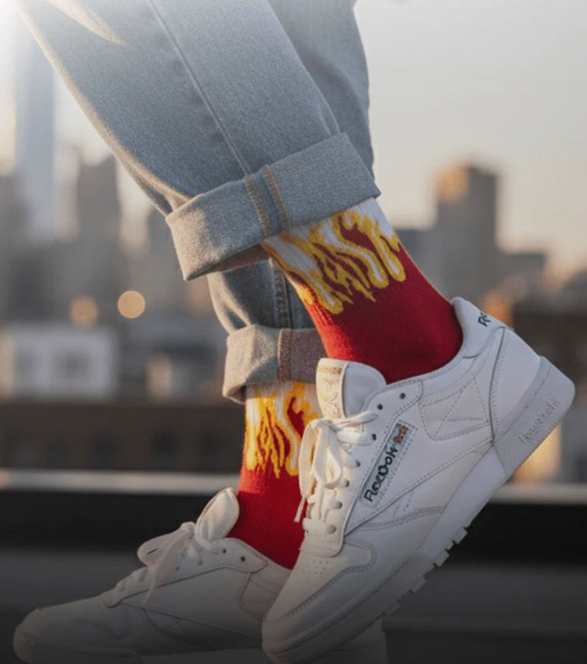 Red Smoked Blaze™ Socks | Full Length