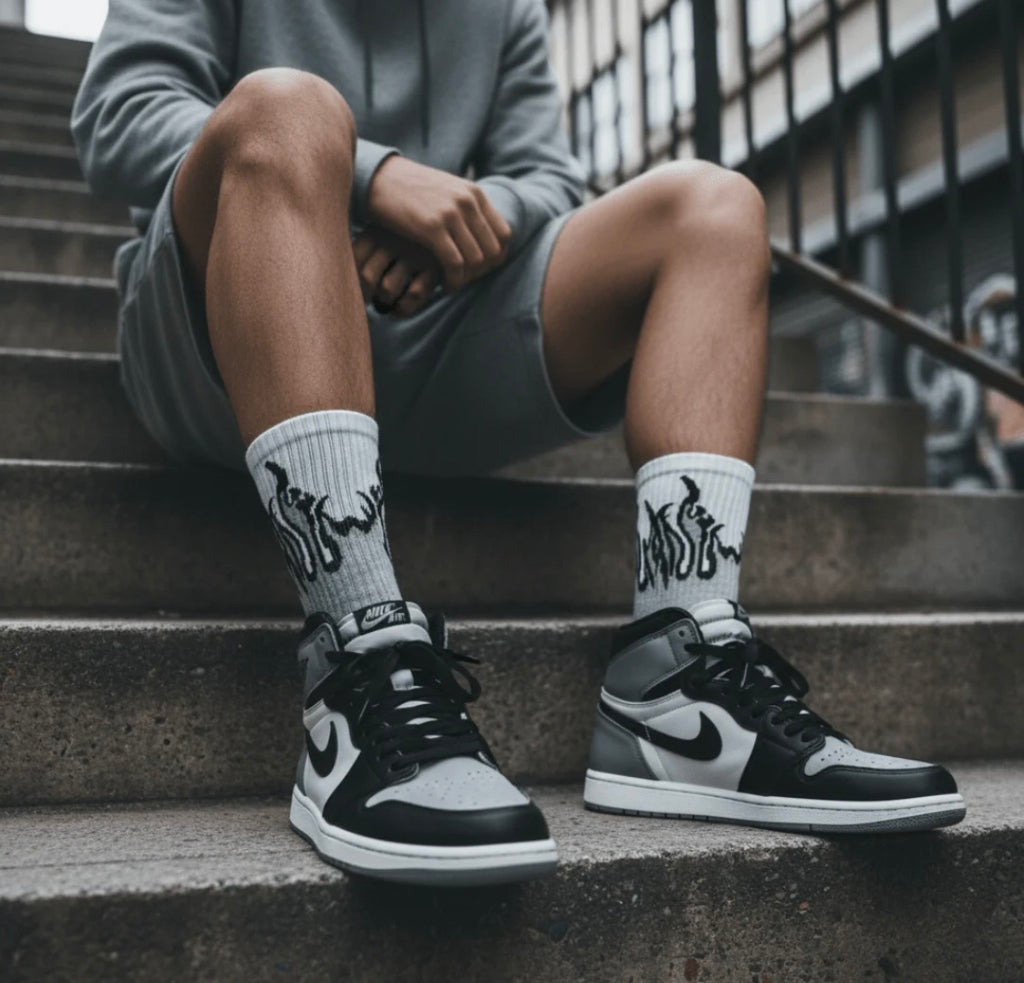 Grey Smoked Blaze™ Socks | Full Length