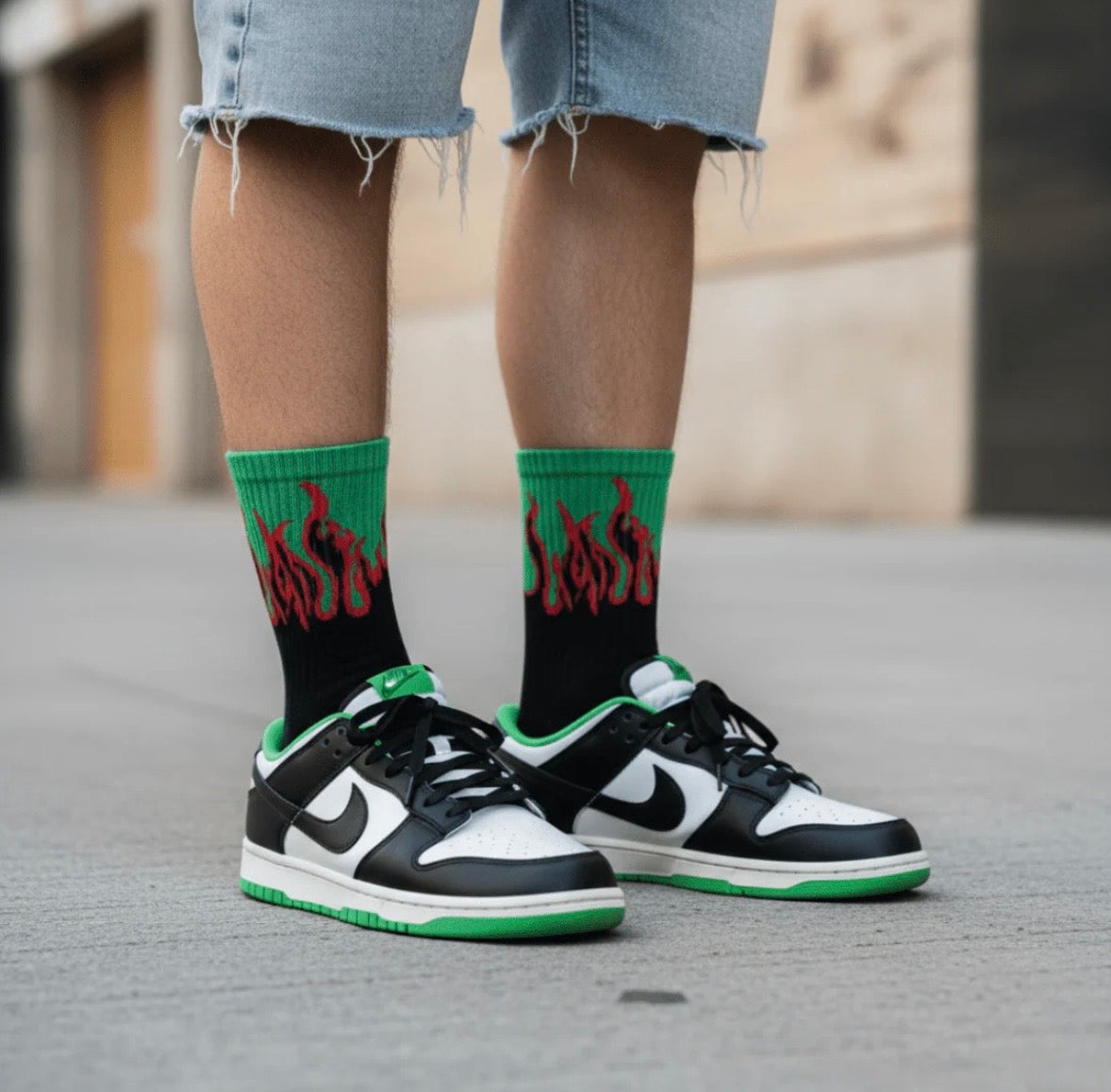 Green Smoked Blaze™ Socks | Full Length