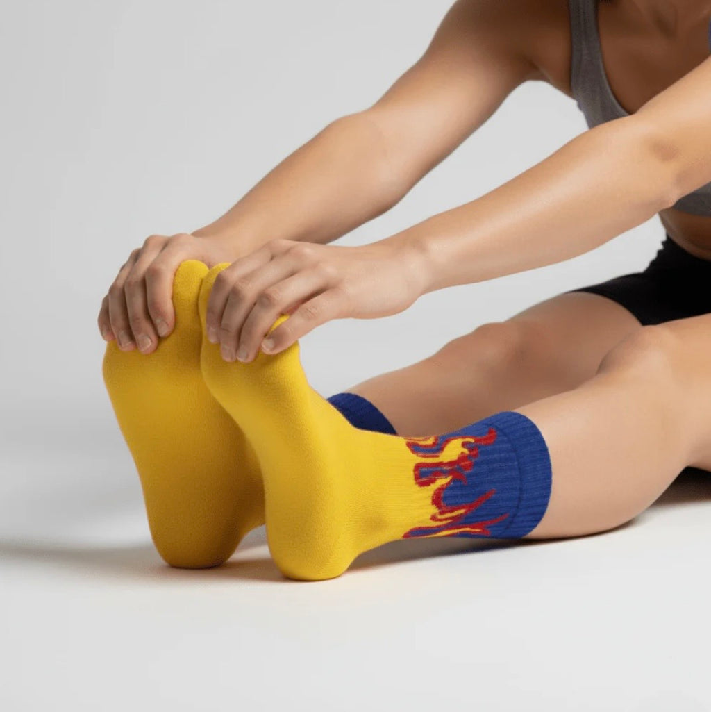 Yellow Smoked Blaze™ Socks | Full Length