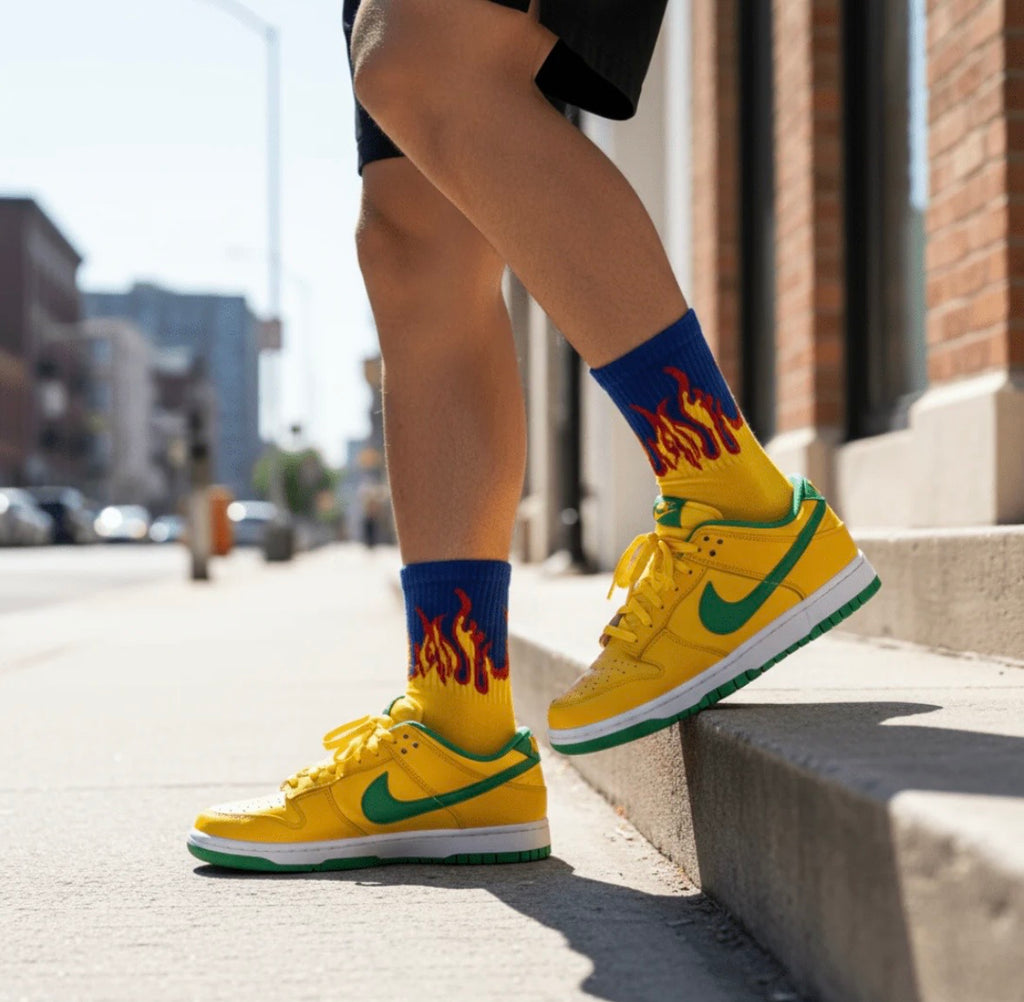 Yellow Smoked Blaze™ Socks | Full Length