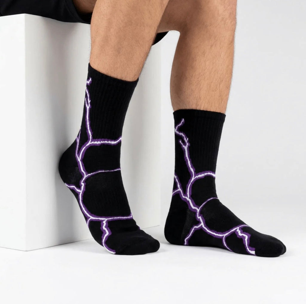 Purple ThunderLeaf™ Socks | Full Length