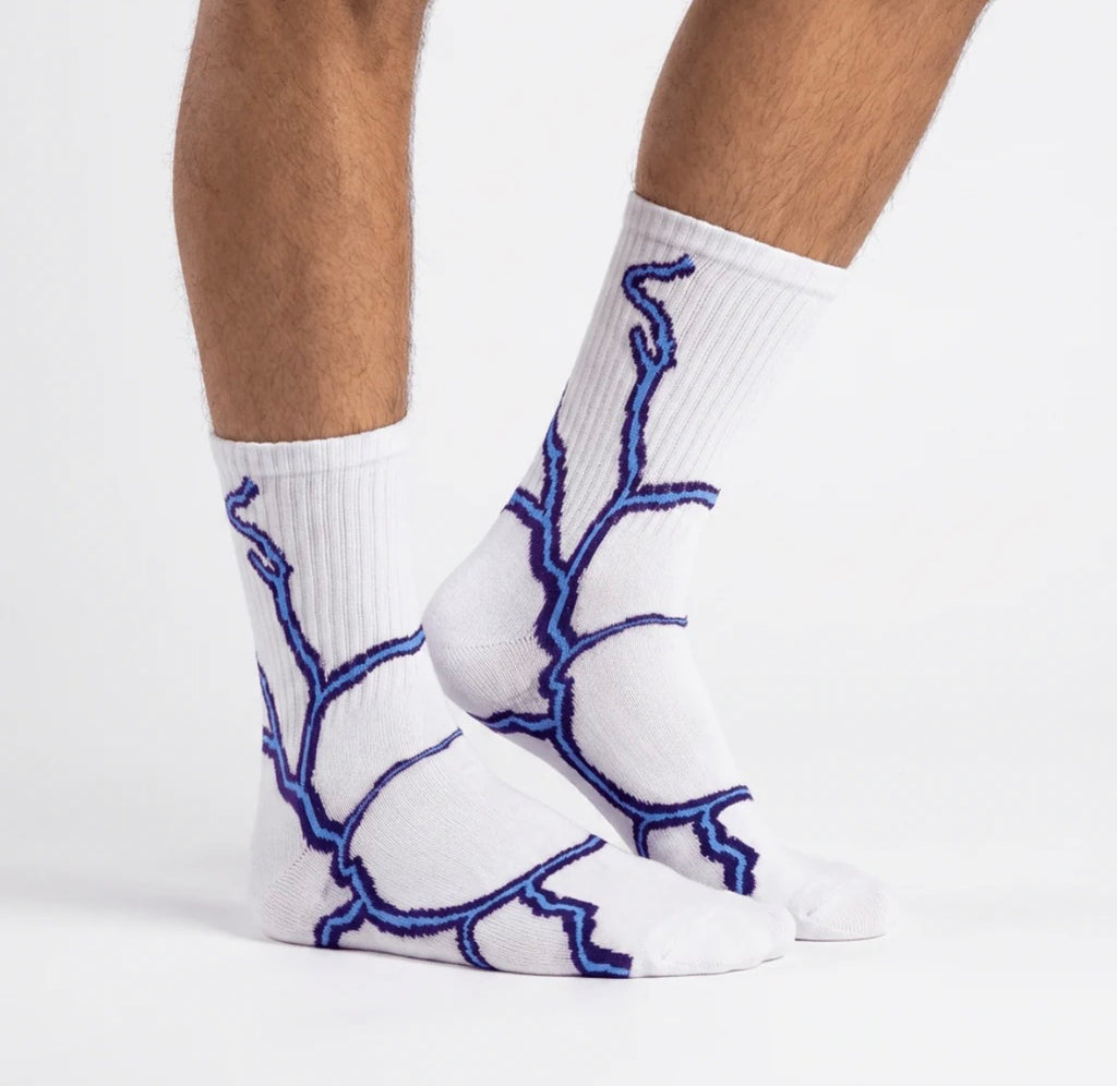 Blue Striped ThunderLeaf™ Socks | Full Length