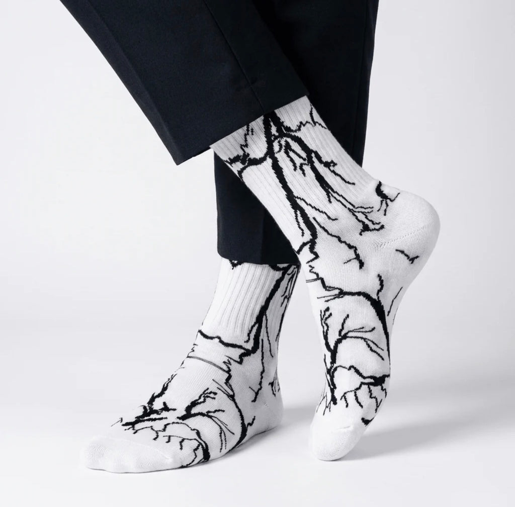 Black Striped ThunderLeaf™ Socks | Full Length