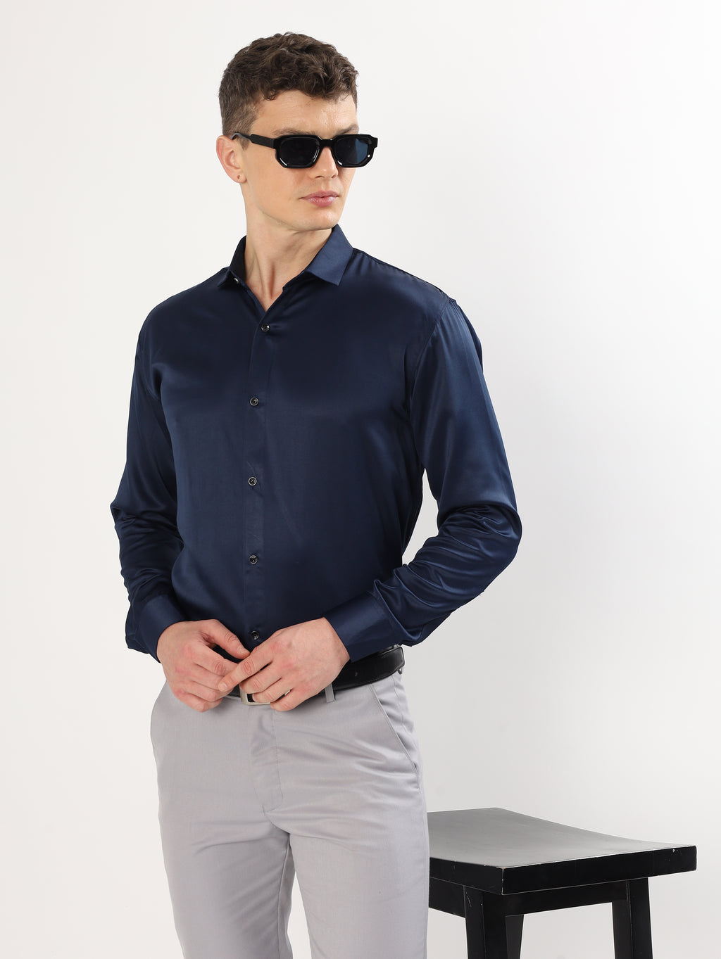 Navy Blue Luxe Shirt