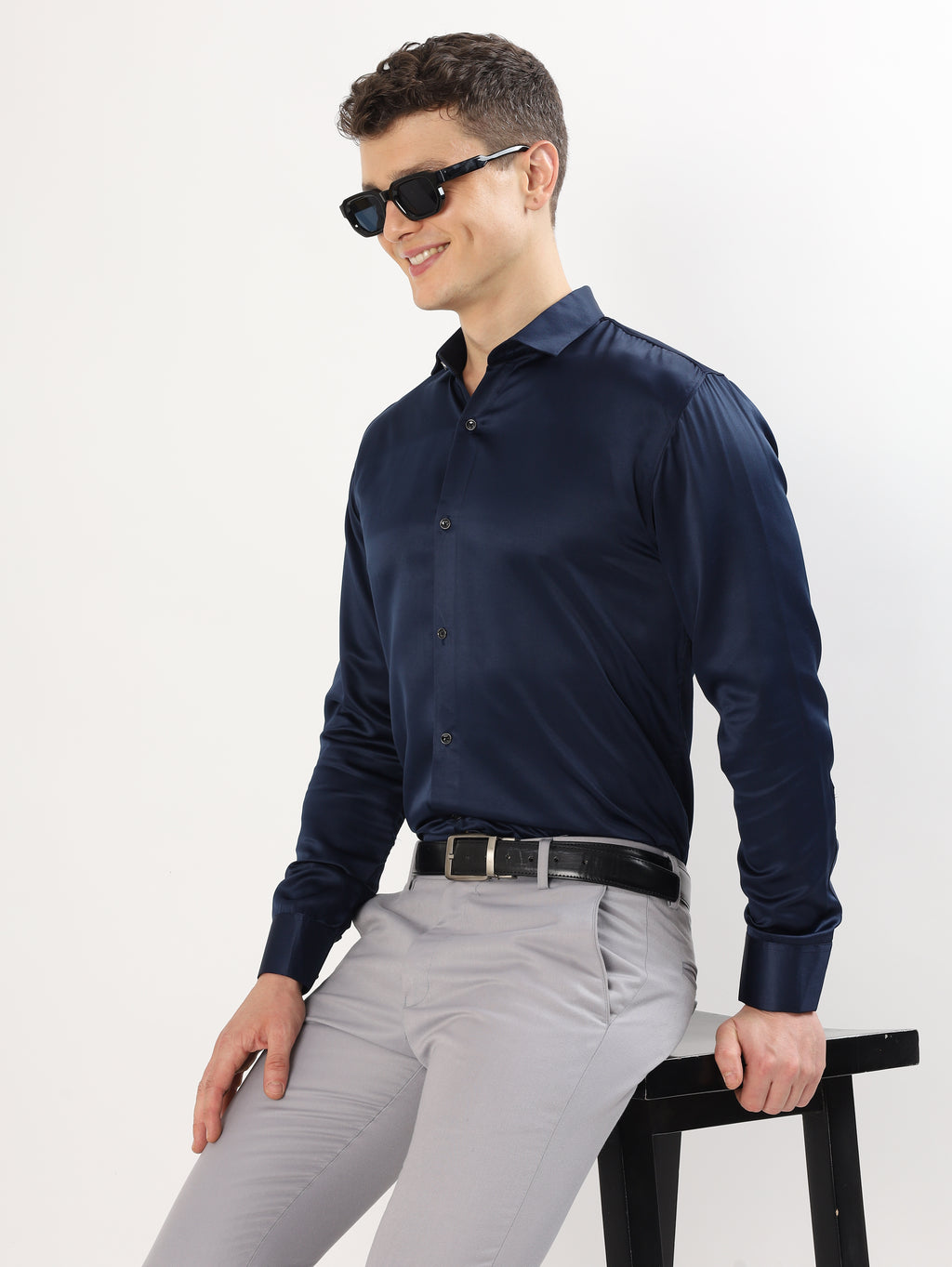 Navy Blue Luxe Shirt