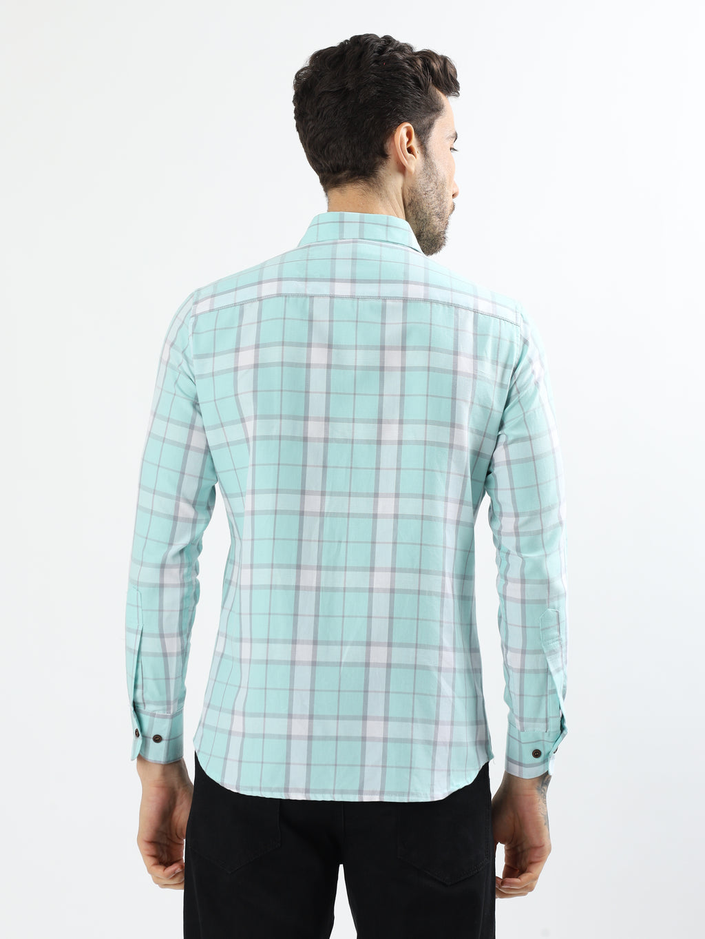 Aqua Grid check shirt