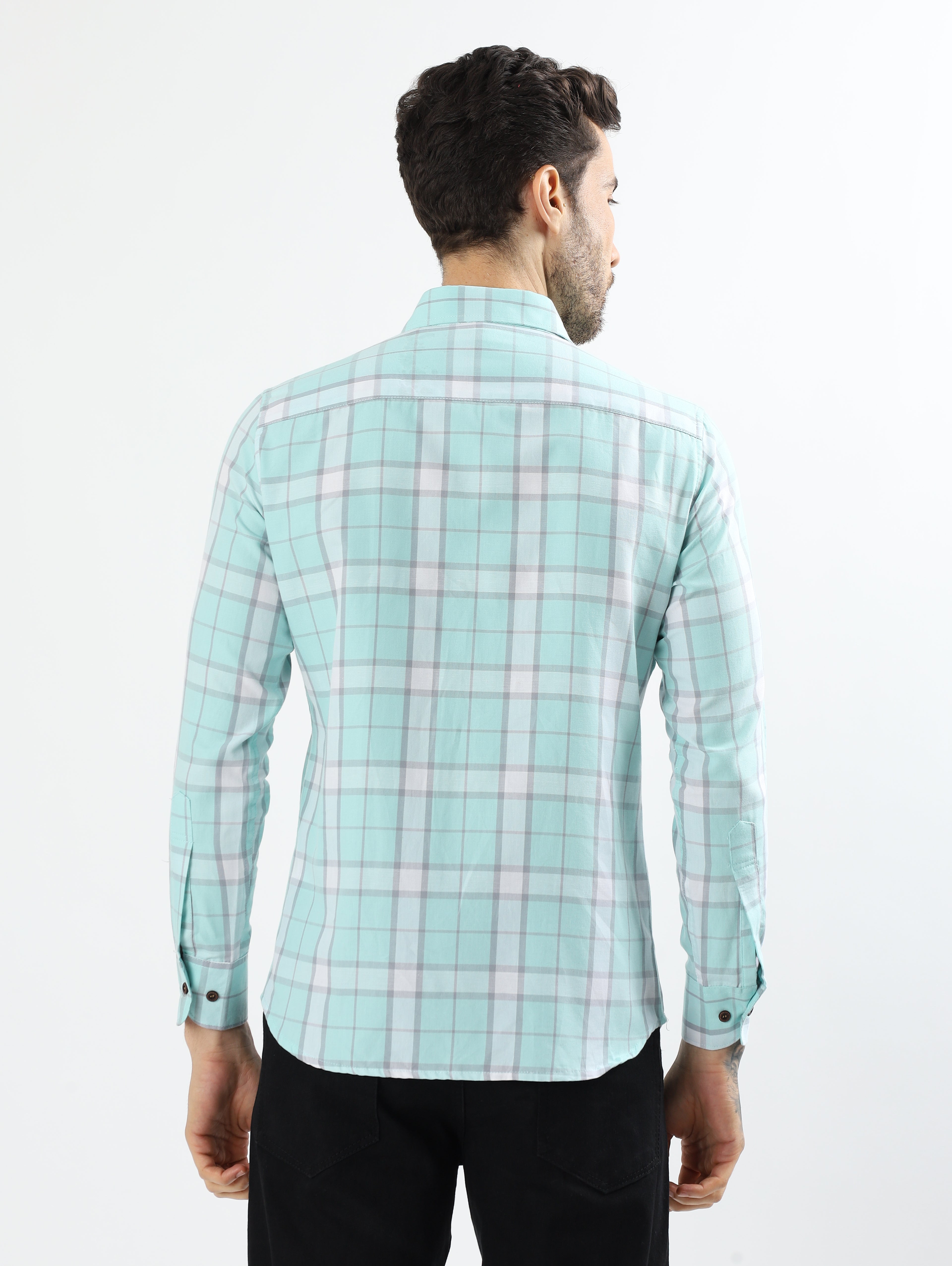 Aqua Grid check shirt