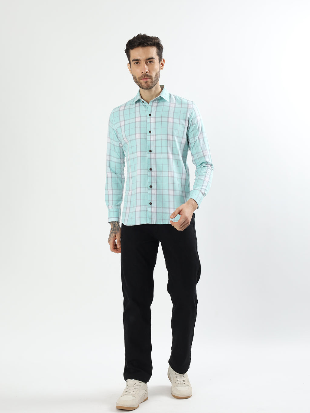 Aqua Grid check shirt