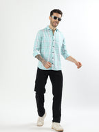 Aqua Grid check shirt