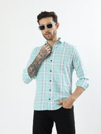 Aqua Grid check shirt