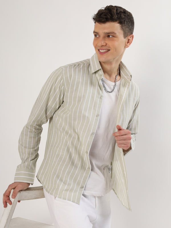 Olive Green Striped