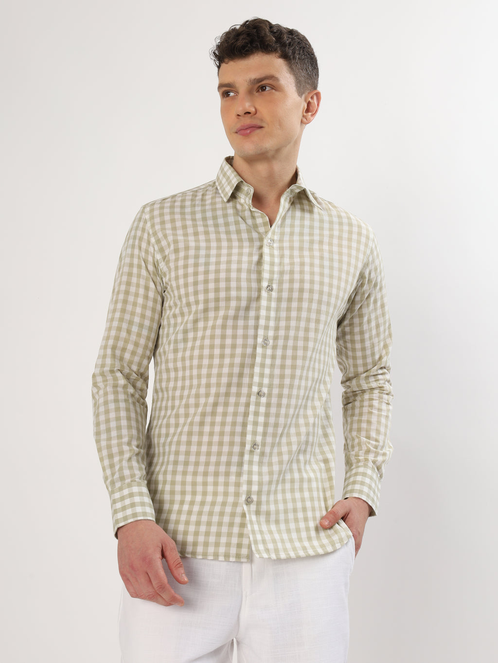 Sage Green small check