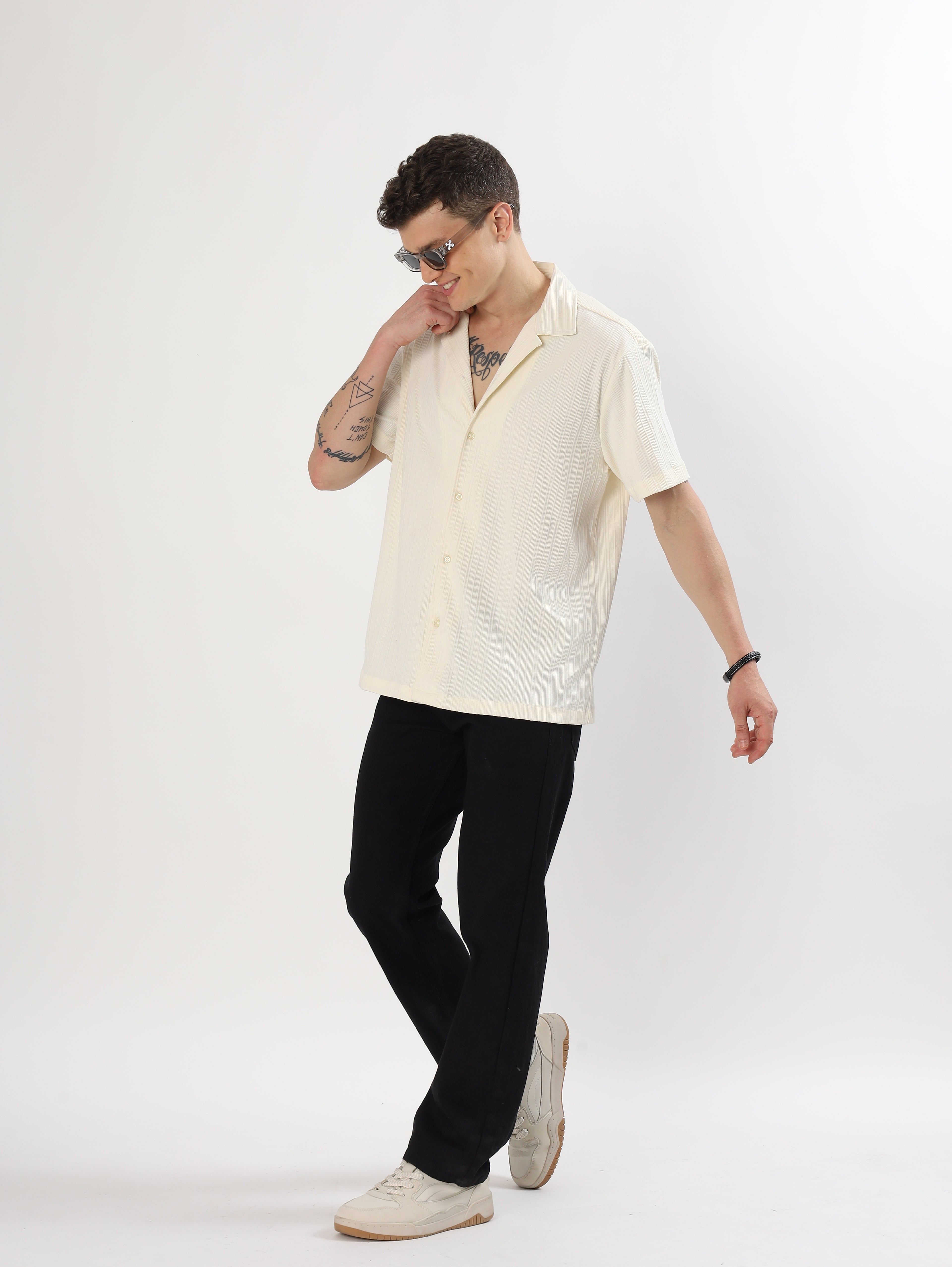Oversized Cream Horizon Shirt