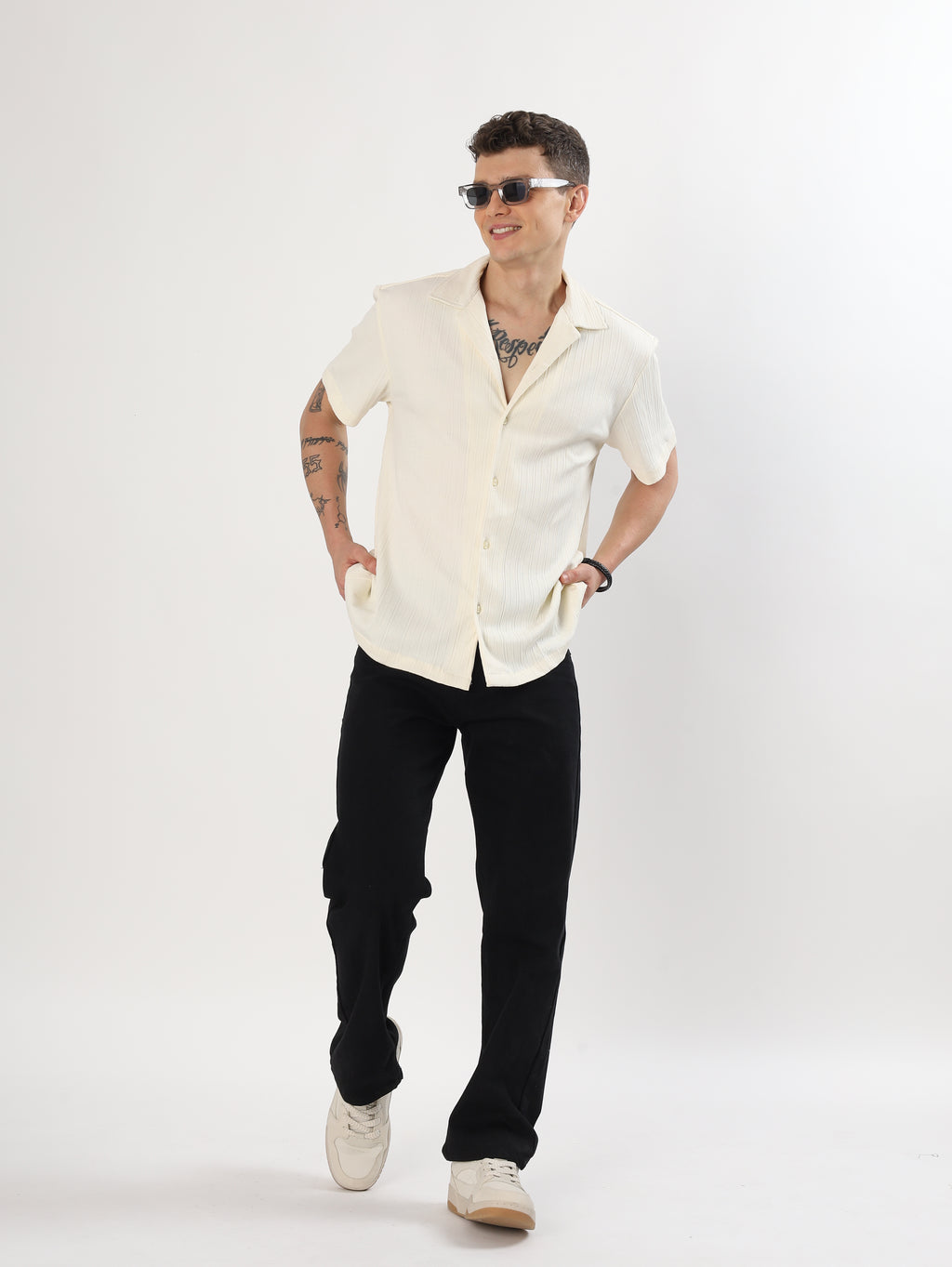 Oversized Cream Horizon Shirt