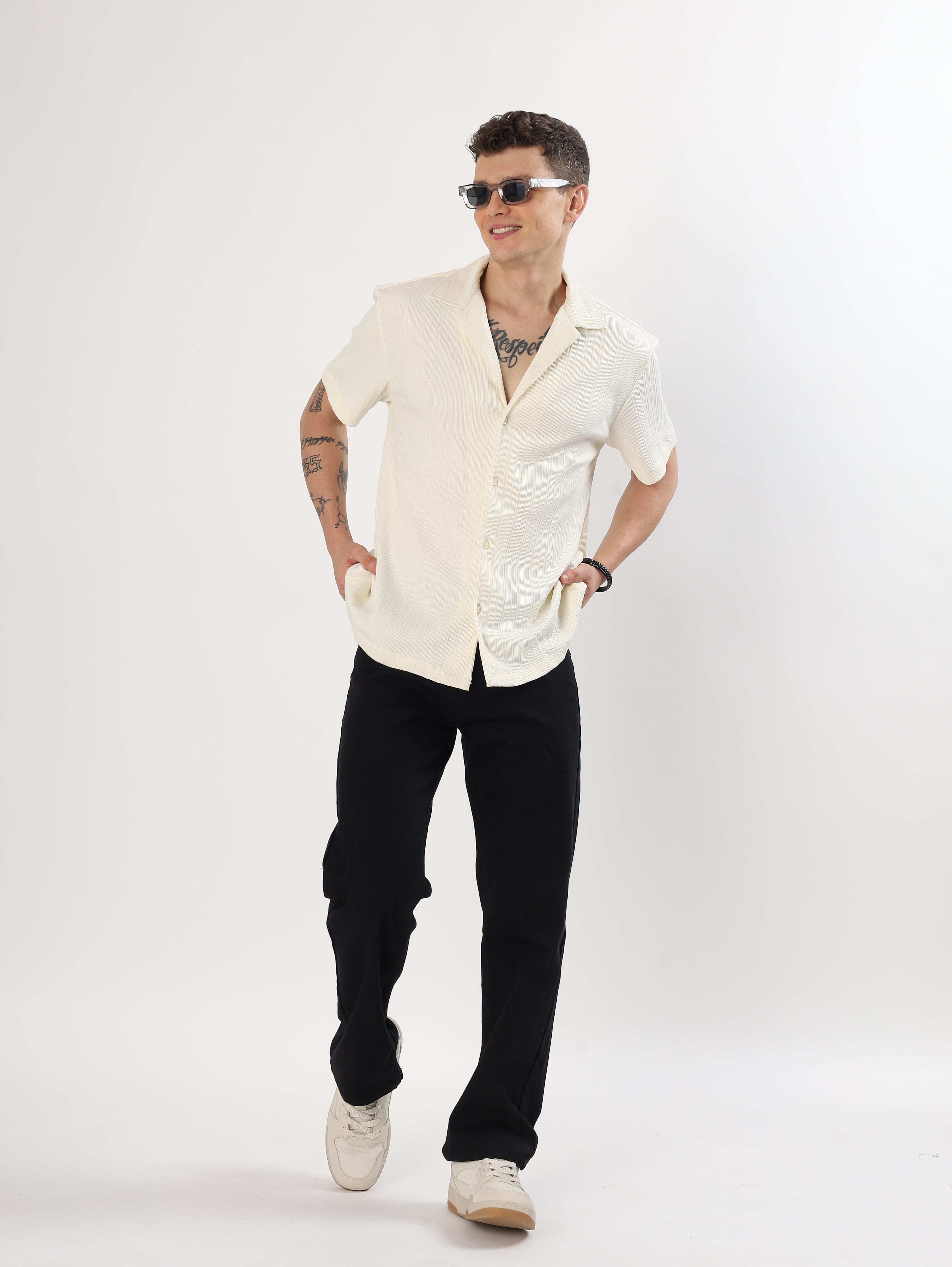 Oversized Cream Horizon Shirt