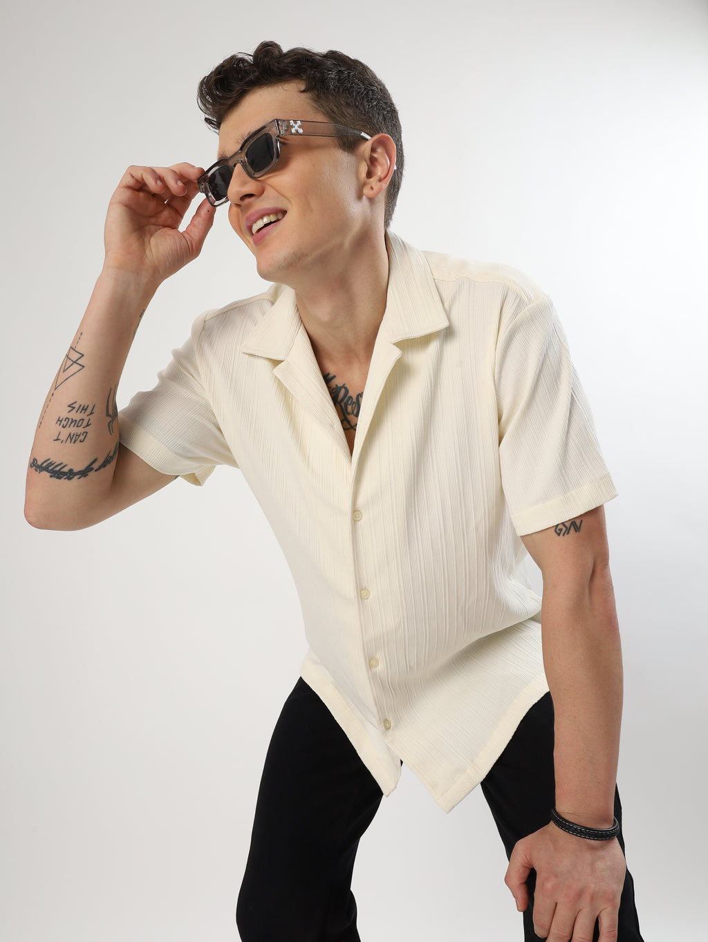 Oversized Cream Horizon Shirt