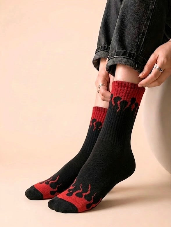 Red Urban Flames™ Socks | Full Length