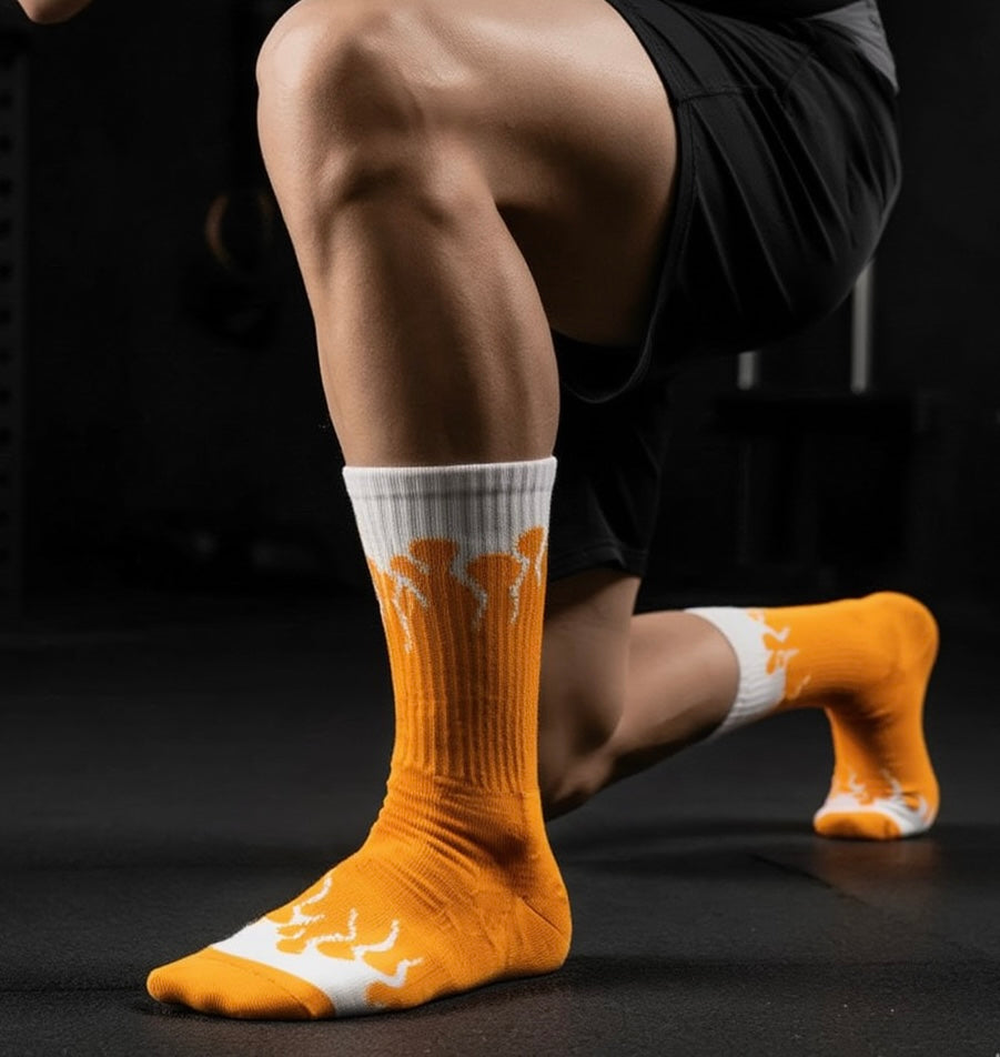 Yellow Urban Flames™ Socks | Full Length