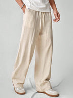 Brown Cotton Linen Trouser