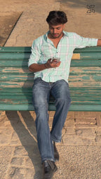 Aqua Grid check shirt